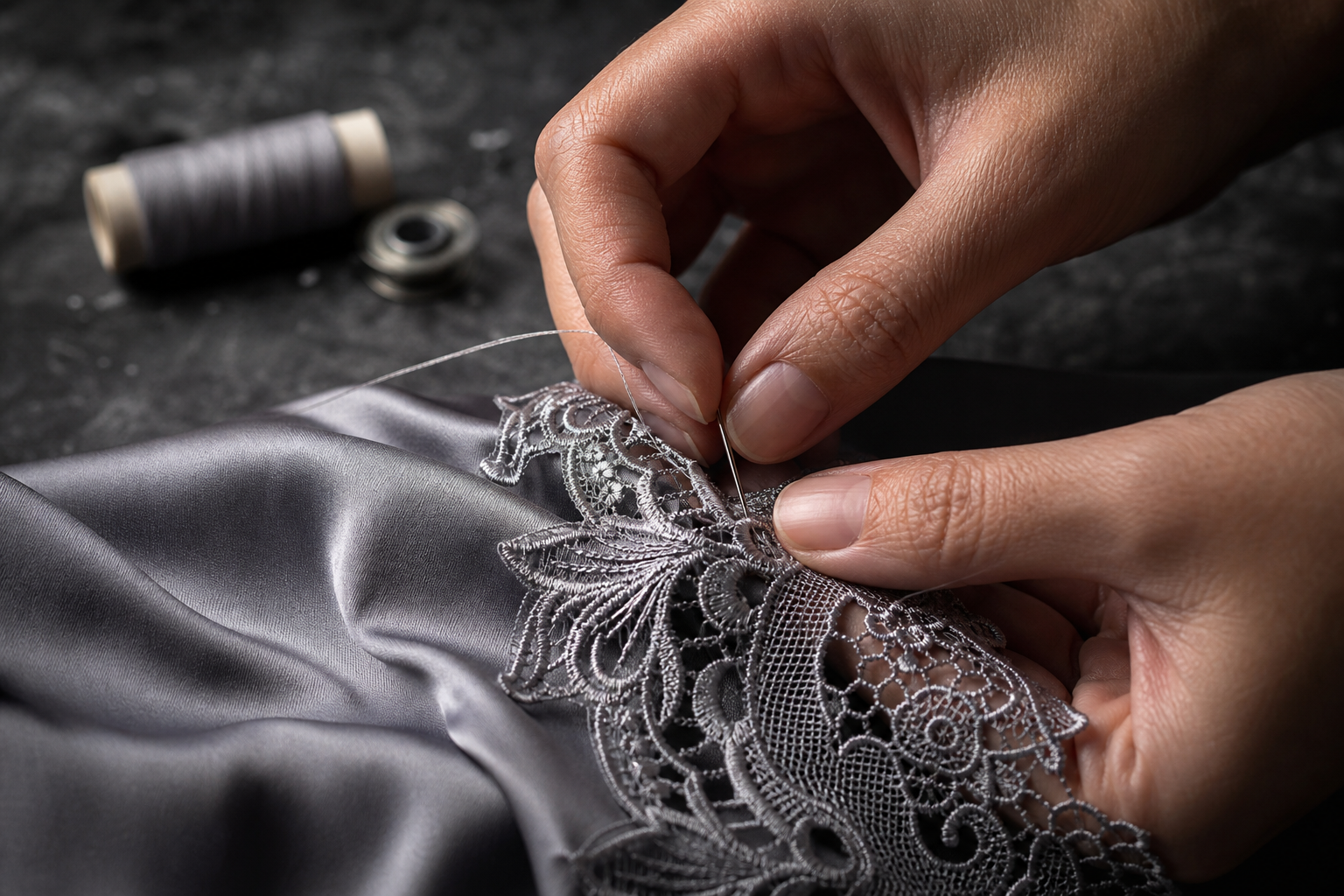 Процесс создания нижнего белья LingerIva — ручная работа с кружевом